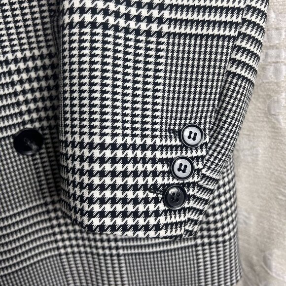 Rachel Zoe oversized houndstooth open front blazer menswear stretch - Picture 3 of 8
